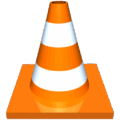 vlc VLC media player logo showing an orange-and-white striped traffic cone on a square orange base.