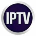 GSE Smart IPTV Circular IPTV logo with bold white letters on a dark blue background and a gray ring border.